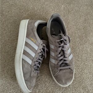 Adidas Campus Women’s Suede Sneakers in Taupe/White